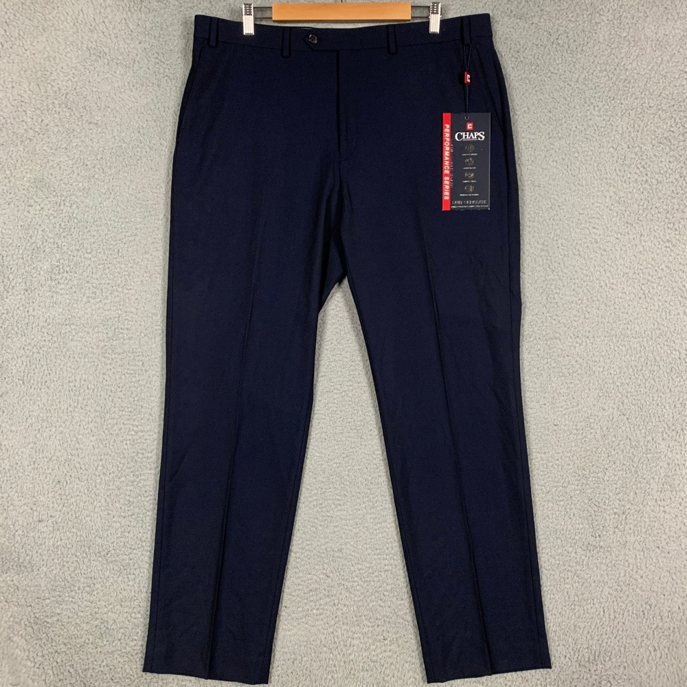 Chaps Feldman Performance Series Pants Mens 38x32 Navy Suit Separate Stretch NEW